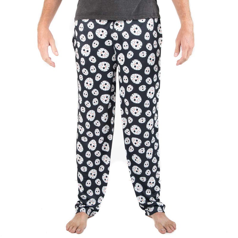 Bioworld FRIDAY THE 13TH Jason Mask AOP Sleep Pajama Pants-M - Image 1